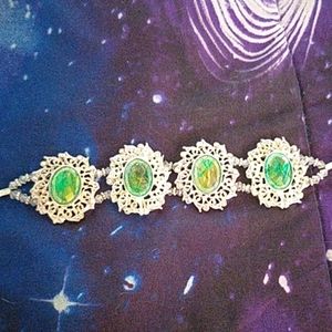 Silver plated dangle crystal bracelet